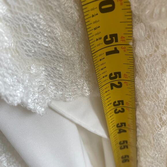 Lorre Bethke Wedding Dress Women M White High Neck Beaded Beach Side Slit - Picture 4 of 16